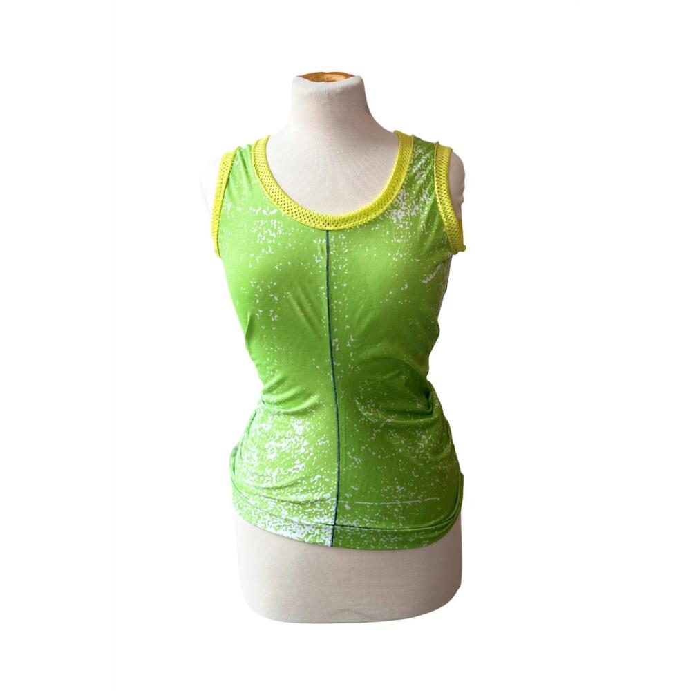 NEW ROHKA women's cotton jersey tank in green sprinkle